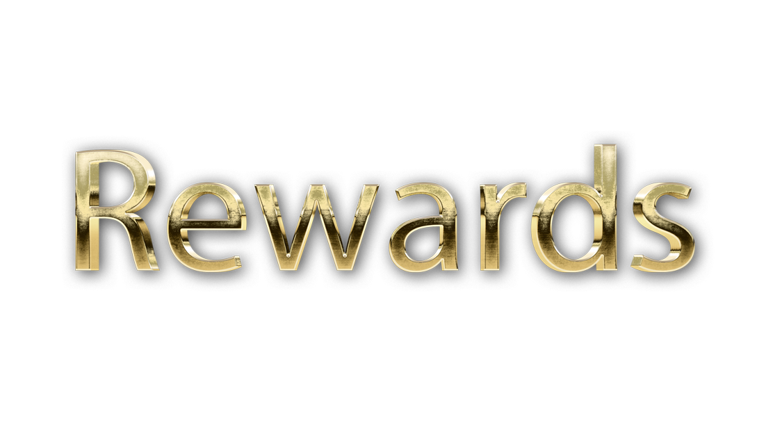 3D WORD REWARDS gold text effects art typography PNG images free